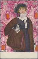 Ansichtskarten: Künstler / Artists: 1914, Ansichtskarte Frau Mit Hund Der Künstlerin Mela Koehler, M - Non Classificati