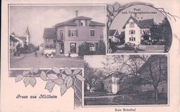 Gruss Aus Müllheim, Post- Und Telegraphenbureau (3.2.1915) Pli D'angle - Autres & Non Classés