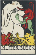 Ansichtskarten: Künstler / Artists: WIENER WERKSTÄTTE, WW 99 Rudolf Kalvach "MUTTERGLÜCK", Ungebrauc - Non Classés