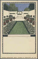 Ansichtskarten: Künstler / Artists: WIENER WERKSTÄTTE, WW 123 Franz Lebisch "Schmuckkarte", Mit Gelb - Non Classificati