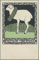 Ansichtskarten: Künstler / Artists: WIENER WERKSTÄTTE, WW 141 Josef Diveky "Frohe Ostern", Ungebrauc - Ohne Zuordnung