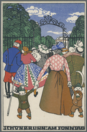 Ansichtskarten: Künstler / Artists: WIENER WERKSTÄTTE, WW 659 Moritz Jung "SCHÖNBRUNN: AM SONNTAG", - Non Classificati