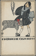 Ansichtskarten: Künstler / Artists: WIENER WERKSTÄTTE, WW 797 Maria Likarz "FRÖHLICHE OSTERN", Ungeb - Non Classés