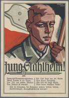 Ansichtskarten: Propaganda: 1933 (ca). Farbkarte "Jung-Stahlhelm" Mit Abb. "Stahlhelm-Mann Und Propa - Partis Politiques & élections
