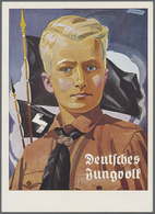 Ansichtskarten: Propaganda: 1933 (ca). Farbkarte "Deutsches Jungvolk" Mit Abb. "Jungvolk-Mitglied". - Partiti Politici & Elezioni