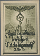 Ansichtskarten: Propaganda: 1934,1936, Zwei Karten Ohne Ansichtskarteneinteilung Dabei "Erinnerungsb - Political Parties & Elections