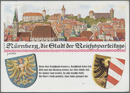 Ansichtskarten: Propaganda: 1935, Wappenkarte Nr. 1, Verwendet Beim Reichsparteitag Der NSDAP Mit Bl - Partis Politiques & élections