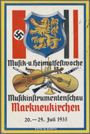 Ansichtskarten: Propaganda: MUSIK: "Musik- U. Heimatfestwoche MARKNEUKIRCHEN 1935 - Musikinstrumente - Partis Politiques & élections