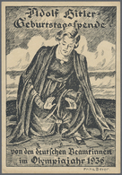 Ansichtskarten: Propaganda: 1936. S/W-Karte "Adolf Hitler Geburtstagsspende Von Den Deutschen Beamti - Partiti Politici & Elezioni