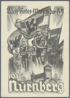 Ansichtskarten: Propaganda: 1936. S/W-Karte Mit Abb. "Adolf Hitler-Marsch Der HJ / 1936 Nürnberg". K - Partis Politiques & élections