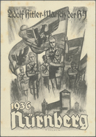 Ansichtskarten: Propaganda: 1936, "Adolf-Hitler-Marsch Der HJ 1936 Nürnberg", S/w Propagandakarte, G - Partiti Politici & Elezioni