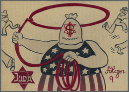 Ansichtskarten: Propaganda: Antisemitismus - "JUDA - (US-amerikanischer Juden-Geldadel Auf Beutefang - Parteien & Wahlen