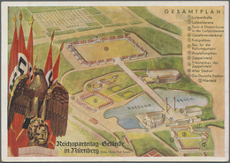 Ansichtskarten: Propaganda: 1937, Reichsparteitag Nürnberg, Hoffmann-Karte 37/1, Übersicht Des Parte - Partiti Politici & Elezioni