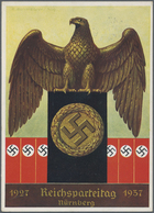 Ansichtskarten: Propaganda: 1937, "Reichsparteitag Nürnberg" Adler über Hakenkreuzsäule Von R. Borrm - Partiti Politici & Elezioni