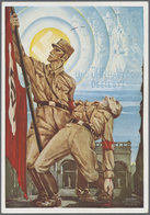 Ansichtskarten: Propaganda: 1938. Farbkarte "Und Ihr Habt Doch Gesiegt!" Mit Abb. "Zwei SA-Männer Mi - Partiti Politici & Elezioni