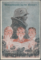 Ansichtskarten: Propaganda: 1944, Kinder Mit Notenbuch, Dahinter Soldat Mit Stahlhelm "Weihnachtsgrü - Partis Politiques & élections