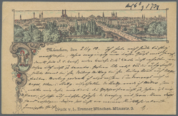 Ansichtskarten: Vorläufer: 1883, MÜNCHEN, Panorama, Gestempelt München, In Sauberer Erhaltung. Verla - Non Classificati
