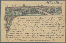 Ansichtskarten: Vorläufer: 1883, MÜNCHEN, Panorama, Gestempelt München, In Sauberer Erhaltung. Verla - Unclassified