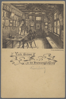 Ansichtskarten: Vorläufer: 1883 Ca., Nürnberg "Viele Grüsse Aus Dem Bratwurstglöcklein!", Ungebrauch - Ohne Zuordnung