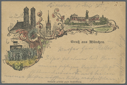 Ansichtskarten: Vorläufer: 1885, MÜNCHEN, Mehrbildkarte Mit U.a. Frauenkirche, Gestempelt München, M - Ohne Zuordnung