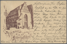 Ansichtskarten: Vorläufer: 1885 Ca., Nürnberg "Viele Grüsse Aus Dem Bratwurstglöcklein!" Vorläuferka - Ohne Zuordnung