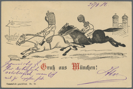 Ansichtskarten: Vorläufer: 1886, MÜNCHEN, Pferderennen Sign. Meisenbach, Gestempelt München, Mit Lei - Non Classificati