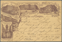 Ansichtskarten: Vorläufer: 1888, Cassel Mehrbildkarte Mit U.a. Bahnhof, Gestempelt K1 CASSEL 2 26.09 - Ohne Zuordnung