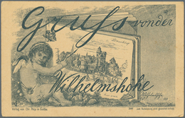 Ansichtskarten: Vorläufer: 1888 Ca., Kassel Gruß Von Der Wilhelmshöhe, Ungebraucht Mit Leicht Angest - Ohne Zuordnung