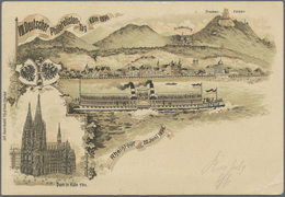 /GA Ansichtskarten: Motive / Thematics: PHILATELISTENTAGE: 1896/1897, "Dampfer-Post D. Bundes Dt./oester - Sonstige & Ohne Zuordnung