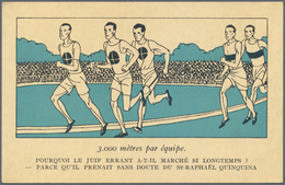 Ansichtskarten: Motive / Thematics: SPORT / OLYMPIA, 1924 Paris, Künstlerzeichnung 3000 M Lauf, Unge - Andere & Zonder Classificatie