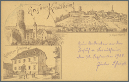 Ansichtskarten: Bayern: 1890 Ca., Krautheim, Mehrbildkarte Mit U.a. Gasthaus Zum Schwanen, Verlag Fr - Andere & Zonder Classificatie