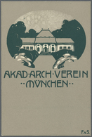 Ansichtskarten: Bayern: MÜNCHEN, Akademischer Architekten Verein, 2 Karten, Sign. Franz Von Stuck, G - Sonstige & Ohne Zuordnung