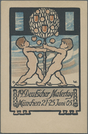 Ansichtskarten: Bayern: MÜNCHEN/KUNST: 4 Karten - 1888 "Gruss Aus..." Kunstgewerbeausstellung, "Land - Sonstige & Ohne Zuordnung