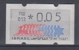 ISRAEL 1988 KLUSSENDORF ATM 0.05 SHEKELS NUMBER 013 WITH BACK NUMBER - Vignettes D'affranchissement (Frama)