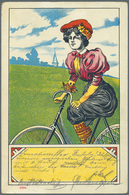 Ansichtskarten: Motive / Thematics: RADFAHRER, Eine Vielseitige Partie Ab 1898 Bis Ca. 1905 Mit 41 V - Sonstige & Ohne Zuordnung