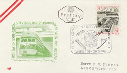 AUTRICHE - N° 926  CONFERENCE  EUROPEENNE DES TRANSPORTS SUR ENVELOPPE 1ER JOUR - 1961