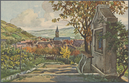 Ansichtskarten: Bayern: WÜRZBURG Und Umgebung (alte PLZ 87), 12 Sehr Dekorative Aquarellkarte Der Se - Otros & Sin Clasificación