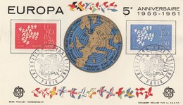 FRANCE - EUROPA  BLOC FEUILLET  N° 1309 ET 1310 -  -  5è ANNIVERSAIRE DU TIMBRE EUROPA - 1961