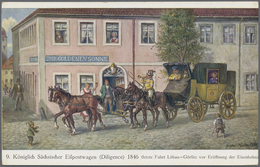Ansichtskarten: Sachsen: "12 Farbige Bilder A.d. Tagen D. Kurfürstl. U. D. Königlsch Sächsischen Pos - Altri & Non Classificati