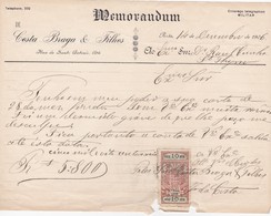 PORTUGAL - MEMORANDUM  - PORTO - FISCAL STAMP  - IMPOSTO DE SELO 1906 - Portugal