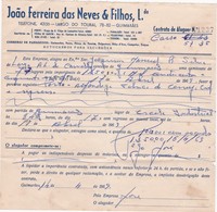 PORTUGAL - CONTRATO DE ALUGUER DE AUTOCARROS - JOÃO FERREIRA DAS NEVES - GUIMARÃES 1969 - Portugal