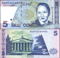 Kirgisistan Pick-number: 13a Uncirculated 1997 5 Som - Kirghizistan