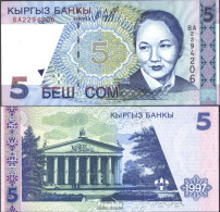 Kirgisistan Pick-Nr: 13a Bankfrisch 1997 5 Som - Kirgisistan