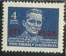 TRIESTE B 1949 FRANCOBOLLO SOPRASTAMPATO DI YUGOSLAVIA JUGOSLAVIA OVERPRINTED TITO DIN. 4d MNH - Ungebraucht