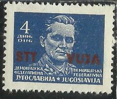 TRIESTE B 1949 FRANCOBOLLO SOPRASTAMPATO DI YUGOSLAVIA JUGOSLAVIA OVERPRINTED TITO DIN. 4d MNH - Neufs