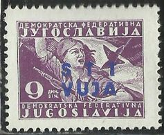 TRIESTE B 1949 FRANCOBOLLO SOPRASTAMPATO DI YUGOSLAVIA JUGOSLAVIA OVERPRINTED DIN. 9d MNH - Ongebruikt