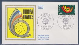 = Europa, CEPT, Le Cor Postal,  Paris 14 04 1973 Enveloppe 1er Jour N°1753 - 1973