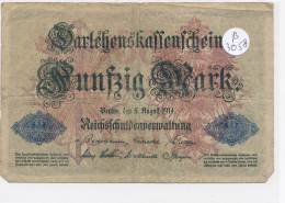 Billets -B3058 - Allemagne - 50 Mark 1914 (type, Nature, Valeur, état... Voir  Double Scan) - 50 Mark