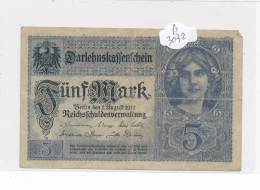 Billets -B3072 - Allemagne - 5 Mark 1917 (type, Nature, Valeur, état... Voir  Double Scan) - 5 Mark