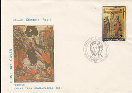 EASTER, JESUS' RESURRECTION, ICONS, COVER FDC, 1991, ROMANIA - Easter